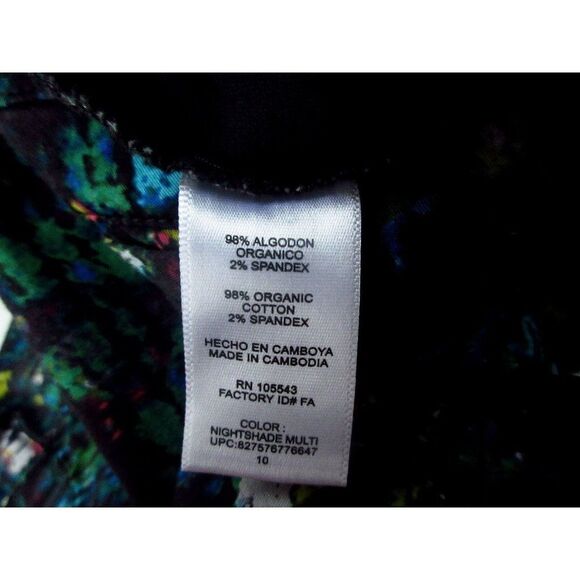 Derek Lam for Design Nation Black Multicolor Capri Pants Nightshade Cotton Sz 10 - Picture 7 of 9